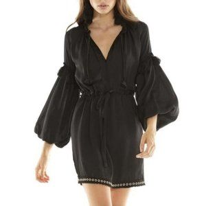 MISA Julieta Satin Black Dress